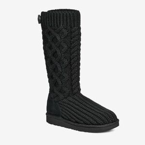 UGG Classic Cardi Cabled Knit Tall Boots (Big Kid) | Color: Black | NEW/NIB!!🖤